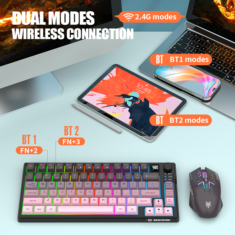 2.4G Dual-Mode Bluetooth Wirel - огляд і ціна Gaming Keyboard And Mouse Combo Wireless