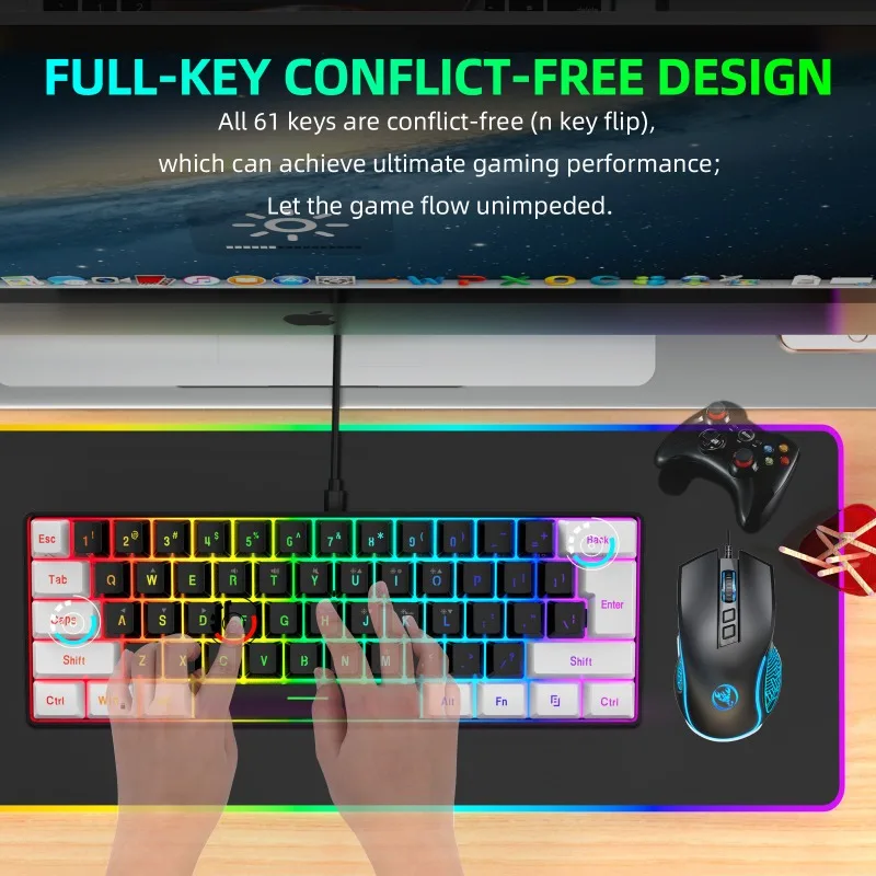 Keyboard and Mouse 60% Compute - огляд і ціна Gaming Keyboard Mouse Wireless