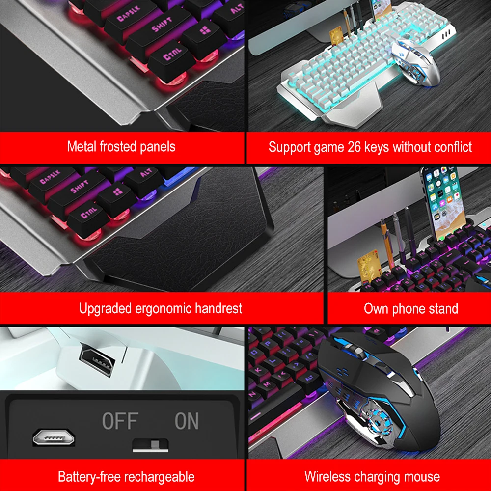 K680 Rechargeable 2.4G wireles - огляд і ціна Gaming Keyboard And Mouse Combo Wireless