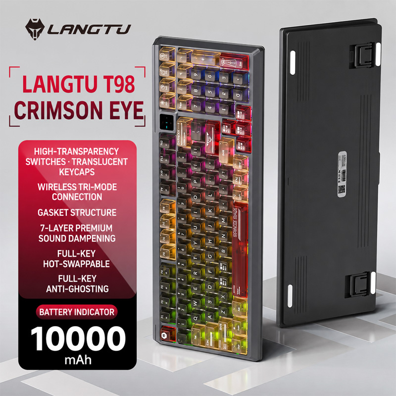 Langtu T98 Tri Mode RGB Custom - огляд і ціна Gaming Keyboard And Mouse Combo Wireless