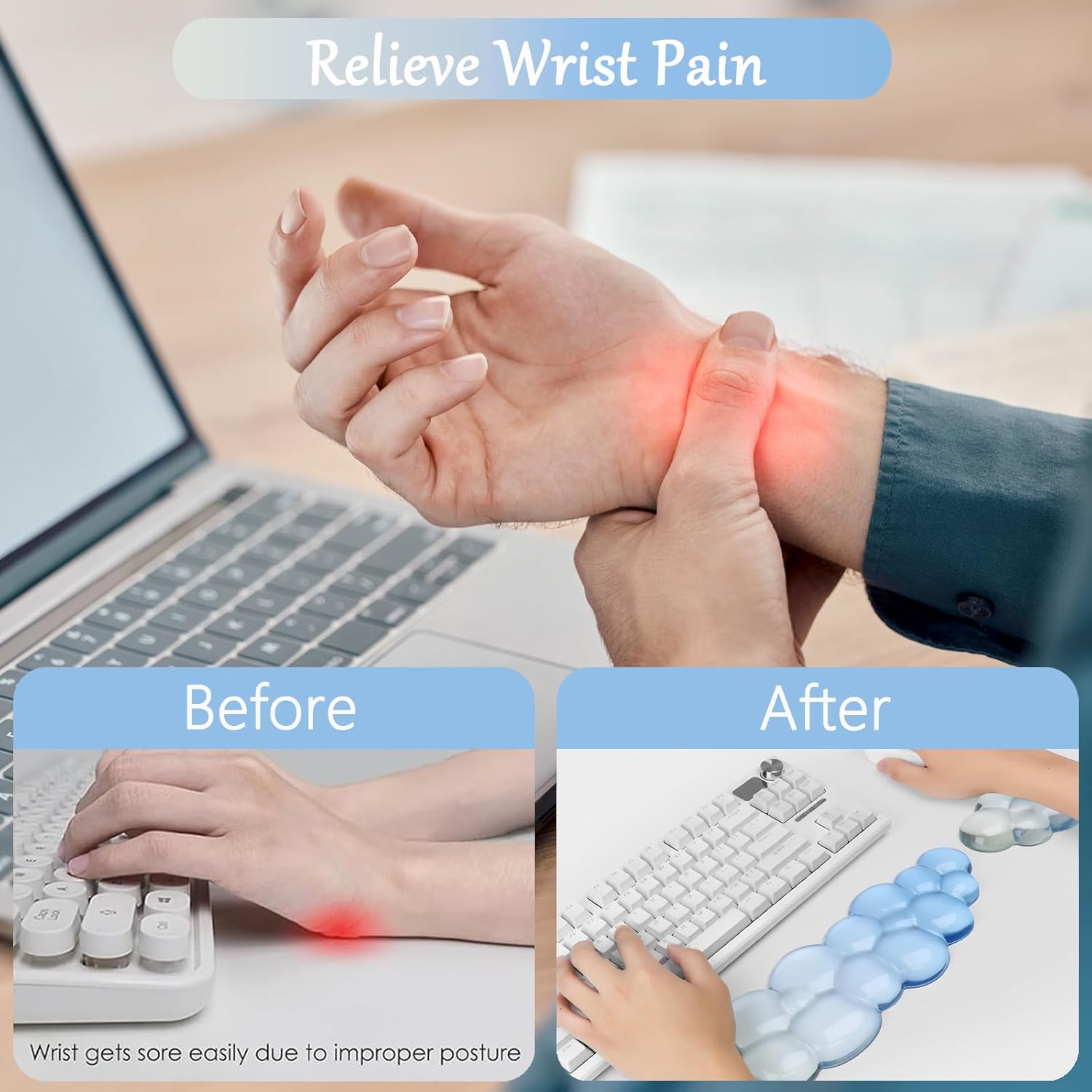 Ergonomic Cloud Wrist Support  - огляд і ціна Gaming Keyboard Hand