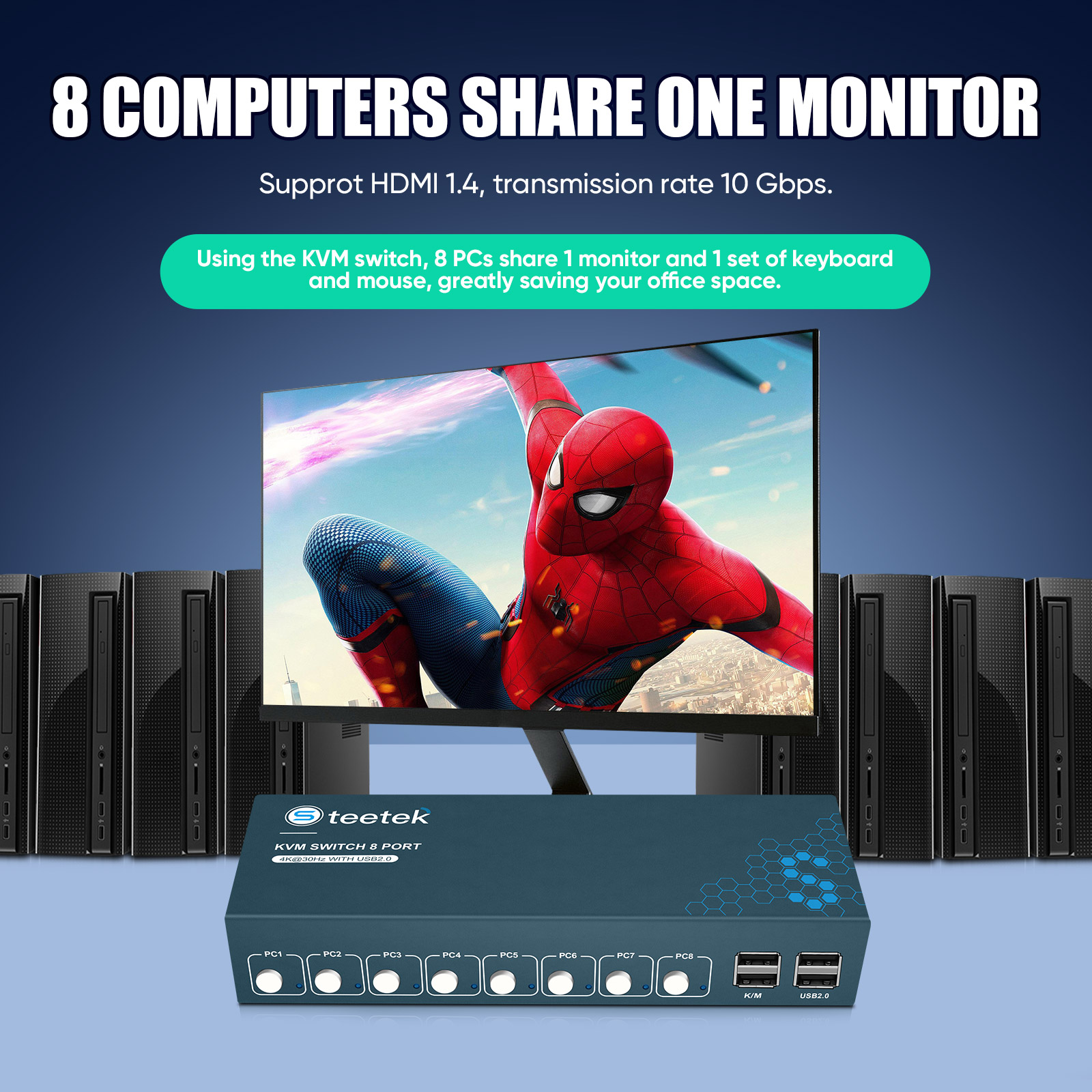 KVM Switch 8 Port HDMI KVM Swi - огляд і ціна Gaming Keyboard And Mouse For Xbox