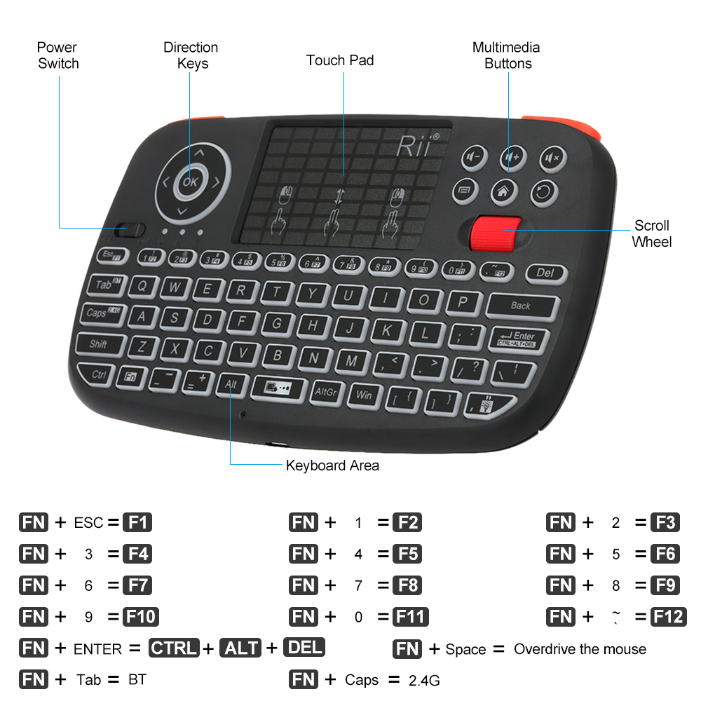 Rii I4 Mini BT Wireless Keyboa - огляд і ціна Gaming Keyboard Hand