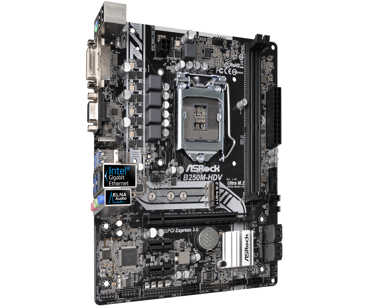 ASRock B250M-HDV Motherboard L - огляд і ціна Intel Cpu Core I7
